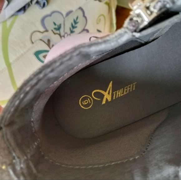 New women's Sz 6 Athlefit dual zipper fashion casual grey sneakers booties - Picture 12 of 12